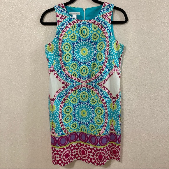 London Times Dresses & Skirts - London Times Paisley Geometric Dress Sleeveless Cotton blend multicolor Size 4
